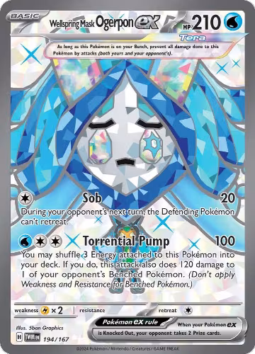 Wellspring Mask Ogerpon ex - 194/167 (194/167), Twilight Masquerade — Pokémon card price