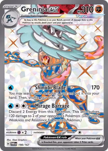 Greninja ex - 198/167 (198/167), Twilight Masquerade — Pokémon card price