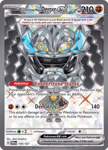 Cornerstone Mask Ogerpon ex - 199/167 (199/167), Twilight Masquerade — Pokémon card price