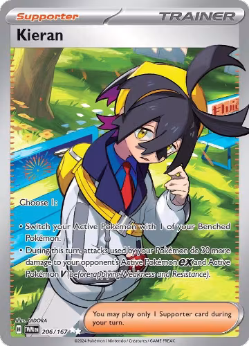 Kieran - 206/167 (206/167), Twilight Masquerade — Pokémon card price