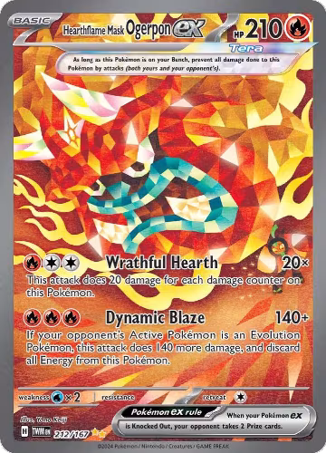 Hearthflame Mask Ogerpon ex - 212/167 (212/167), Twilight Masquerade — Pokémon card price