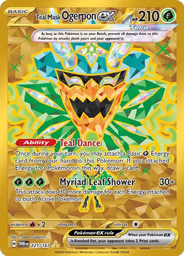 Teal Mask Ogerpon ex - 221/167 (221/167), Twilight Masquerade — Pokémon card price