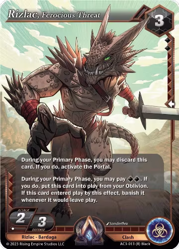 Rizlac, Ferocious Threat (AC3-013), Unrivaled — Alpha Clash card price