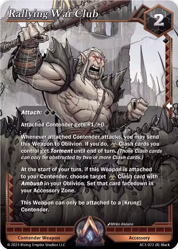 Rallying War Club (AC3-022), Unrivaled — Alpha Clash card price