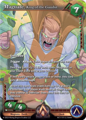 Magnate, King of the Gambit (AC3-137), Unrivaled — Alpha Clash card price