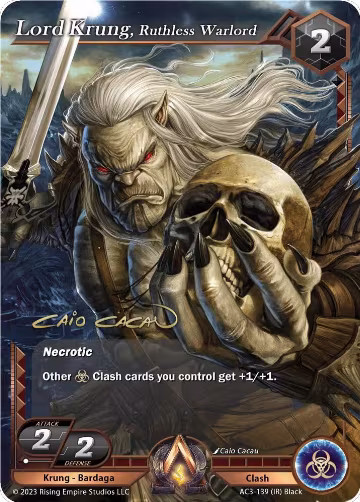 Lord Krung, Ruthless Warlord (Iconic Rare) (AC3-139), Unrivaled — Alpha Clash card price