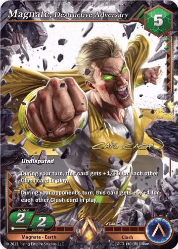 Magnate, Destructive Adversary (Iconic Rare) (AC3-140), Unrivaled — Alpha Clash card price