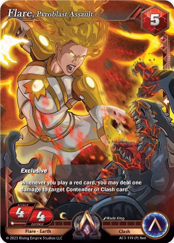 Flare, Pyroblast Assault (Team Covenant Promo) (AC3-119), Unrivaled — Alpha Clash card price