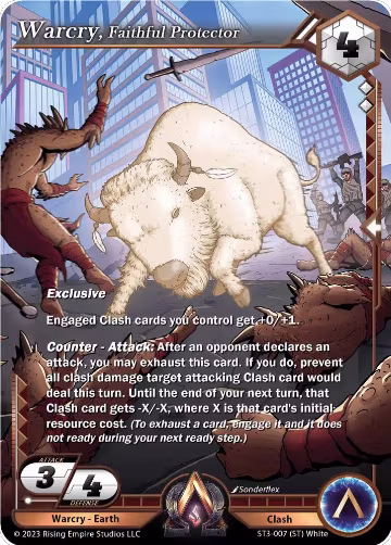 Warcry, Faithful Protector (ST3-007), Unrivaled — Alpha Clash card price