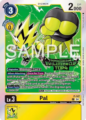 Pal - P-147 (2024 Evolution Cup Top 4) (P-147 P), Digimon Promotion Cards — Digimon card price