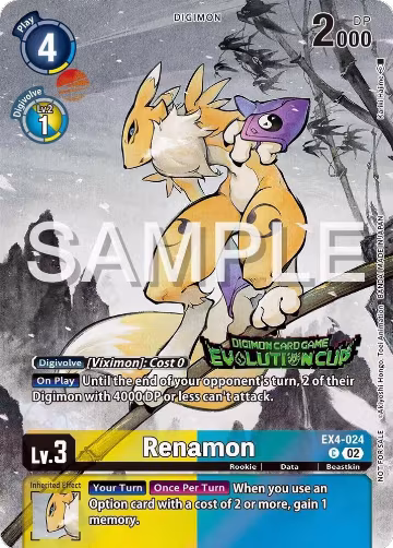 Renamon - EX4-024 (2024 Evolution Cup) (EX4-024 C), Alternative Being Booster — Digimon card price