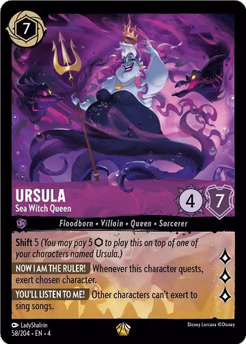 Ursula - Sea Witch Queen (58/204), Ursula's Return — Lorcana card price