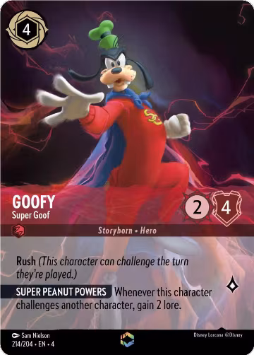 Goofy - Super Goof (Enchanted) (214/204), Ursula's Return — Lorcana card price