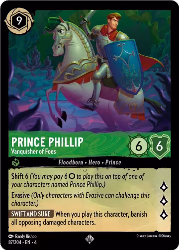 Prince Phillip - Vanquisher of Foes (87/204), Ursula's Return — Lorcana card price