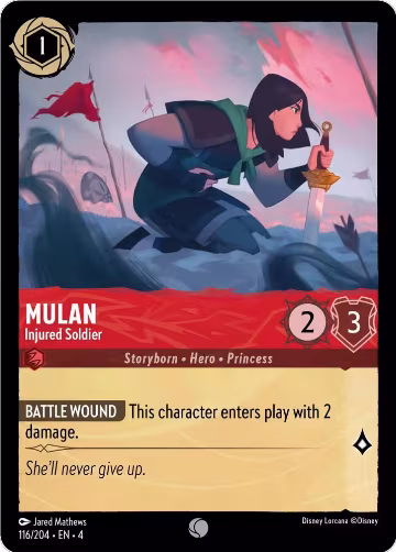 Mulan - Injured Soldier (116/204), Ursula's Return — Lorcana card price