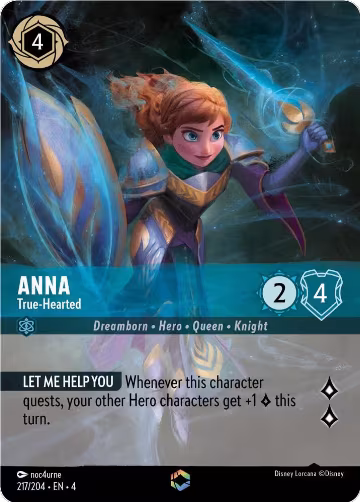 Anna - True-Hearted (Enchanted) (217/204), Ursula's Return — Lorcana card price