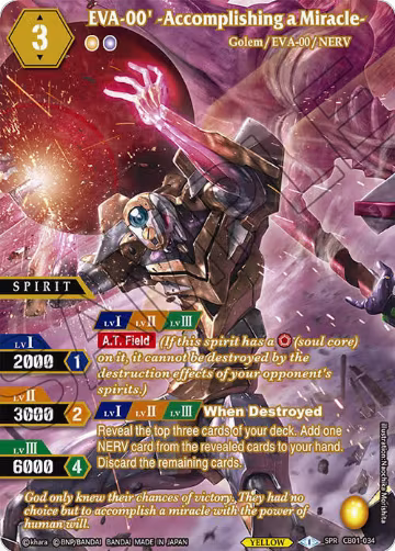 EVA-00' -Accomplishing a Miracle- (SPR) (CB01-034), Collaboration Booster 01: Halo of Awakening — Battle Spirits card price