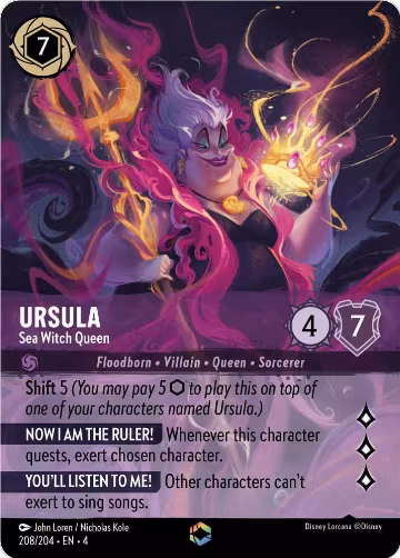 Ursula - Sea Witch Queen (Enchanted) (208/204), Ursula's Return — Lorcana card price