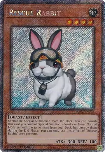 Rescue Rabbit (Platinum Secret Rare) (RA02-EN008), 25th Anniversary Rarity Collection II — Yu-Gi-Oh! card price