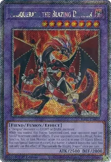 Masquerade the Blazing Dragon (Platinum Secret Rare) (RA02-EN022), 25th Anniversary Rarity Collection II — Yu-Gi-Oh! card price