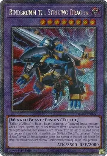 Rindbrumm the Striking Dragon (Platinum Secret Rare) (RA02-EN025), 25th Anniversary Rarity Collection II — Yu-Gi-Oh! card price