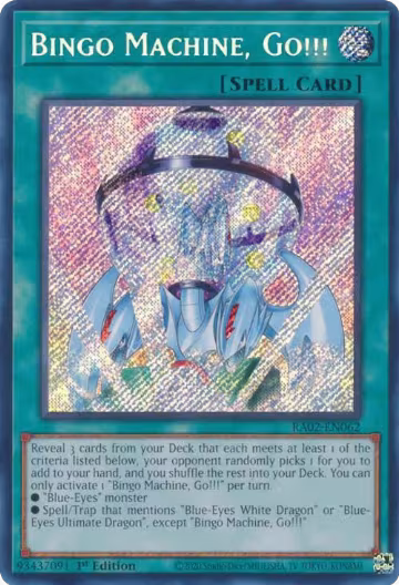 Bingo Machine, Go!!! (Secret Rare) (RA02-EN062), 25th Anniversary Rarity Collection II — Yu-Gi-Oh! card price