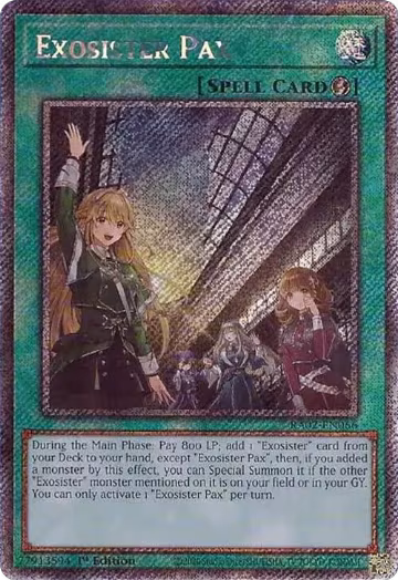 Exosister Pax (Platinum Secret Rare) (RA02-EN066), 25th Anniversary Rarity Collection II — Yu-Gi-Oh! card price