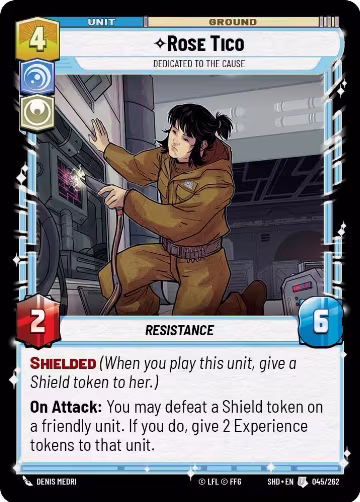 Rose Tico - Dedicated to the Cause (045/262), Shadows of the Galaxy — Star Wars card price