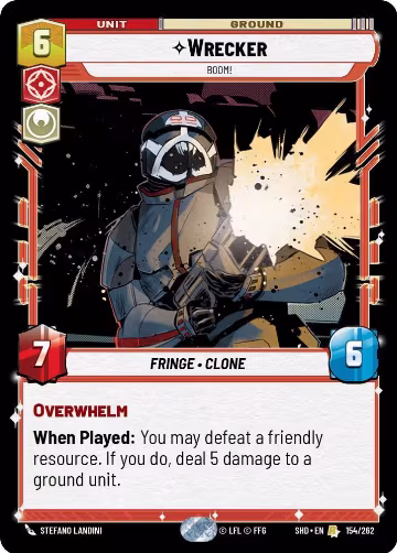 Wrecker - Boom! (154/262), Shadows of the Galaxy — Star Wars card price