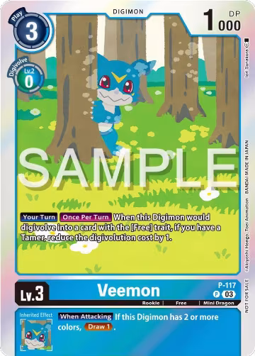 Veemon - P-117 (Beginning Observer Pre-Release) (P-117 P), Digimon Promotion Cards — Digimon card price