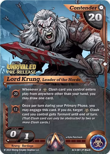 Lord Krung, Leader of the Horde (Pre-Release) (AC3-001), Unrivaled — Alpha Clash card price