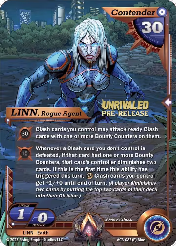 LINN, Rogue Agent (Pre-Release) (AC3-083), Unrivaled — Alpha Clash card price