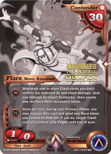 Flare, Nova Assailant (Pre-Release Champion) (AC3-110), Unrivaled — Alpha Clash card price