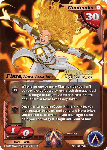 Flare, Nova Assailant (Pre-Release) (AC3-110), Unrivaled — Alpha Clash card price