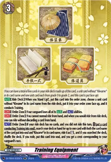Training Equipment (D-TB04/035EN), D-TB04: Touken Ranbu ONLINE 2023 — Vanguard card price