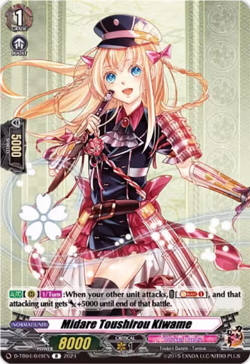 Midare Toushirou Kiwame (D-TB04/049EN), D-TB04: Touken Ranbu ONLINE 2023 — Vanguard card price