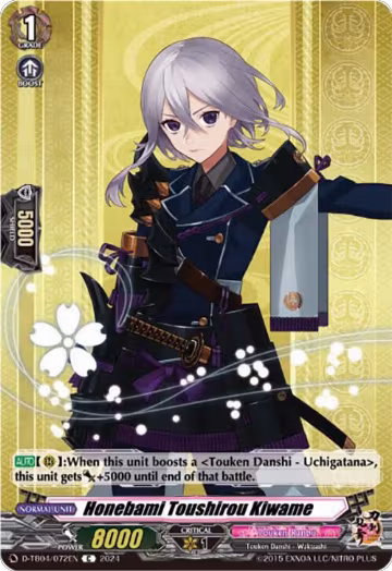 Honebami Toushirou Kiwame (D-TB04/072EN), D-TB04: Touken Ranbu ONLINE 2023 — Vanguard card price