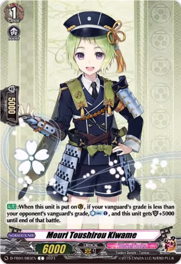 Mouri Toushirou Kiwame (D-TB04/083EN), D-TB04: Touken Ranbu ONLINE 2023 — Vanguard card price