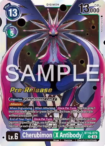 Cherubimon (X Antibody) (BT16-079 R), Beginning Observer Pre-Release Cards — Digimon card price