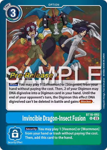 Invincible Dragon-Insect Fusion (BT16-092 U), Beginning Observer Pre-Release Cards — Digimon card price