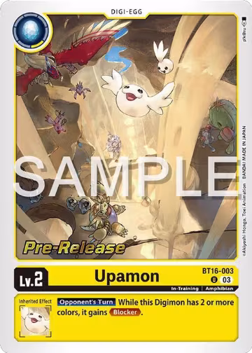 Upamon (BT16-003 U), Beginning Observer Pre-Release Cards — Digimon card price