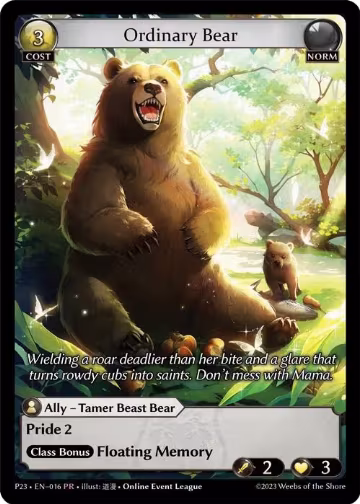 Ordinary Bear (016), Promotional Cards — Grand Archive card price