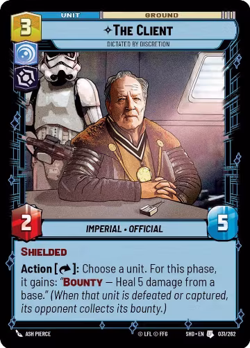 The Client - Dictated by Discretion (031/262), Shadows of the Galaxy — Star Wars card price