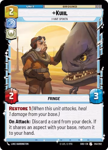 Kuiil - I Have Spoken (041/262), Shadows of the Galaxy — Star Wars card price