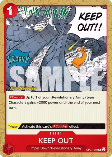 Keep Out (OP07-018), 500 Years in the Future Pre-Release Cards — One Piece card price