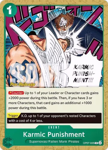 Karmic Punishment (OP07-035), 500 Years in the Future Pre-Release Cards — One Piece card price