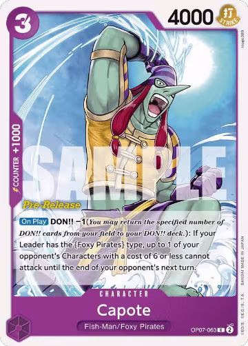 Capote (OP07-063), 500 Years in the Future Pre-Release Cards — One Piece card price
