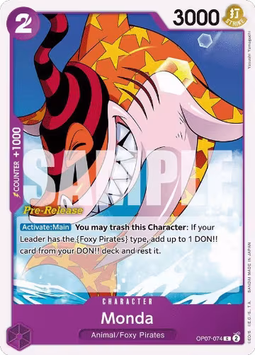 Monda (OP07-074), 500 Years in the Future Pre-Release Cards — One Piece card price