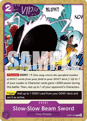 Slow-Slow Beam Sword (OP07-076), 500 Years in the Future Pre-Release Cards — One Piece card price