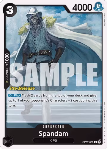 Spandam (OP07-086), 500 Years in the Future Pre-Release Cards — One Piece card price